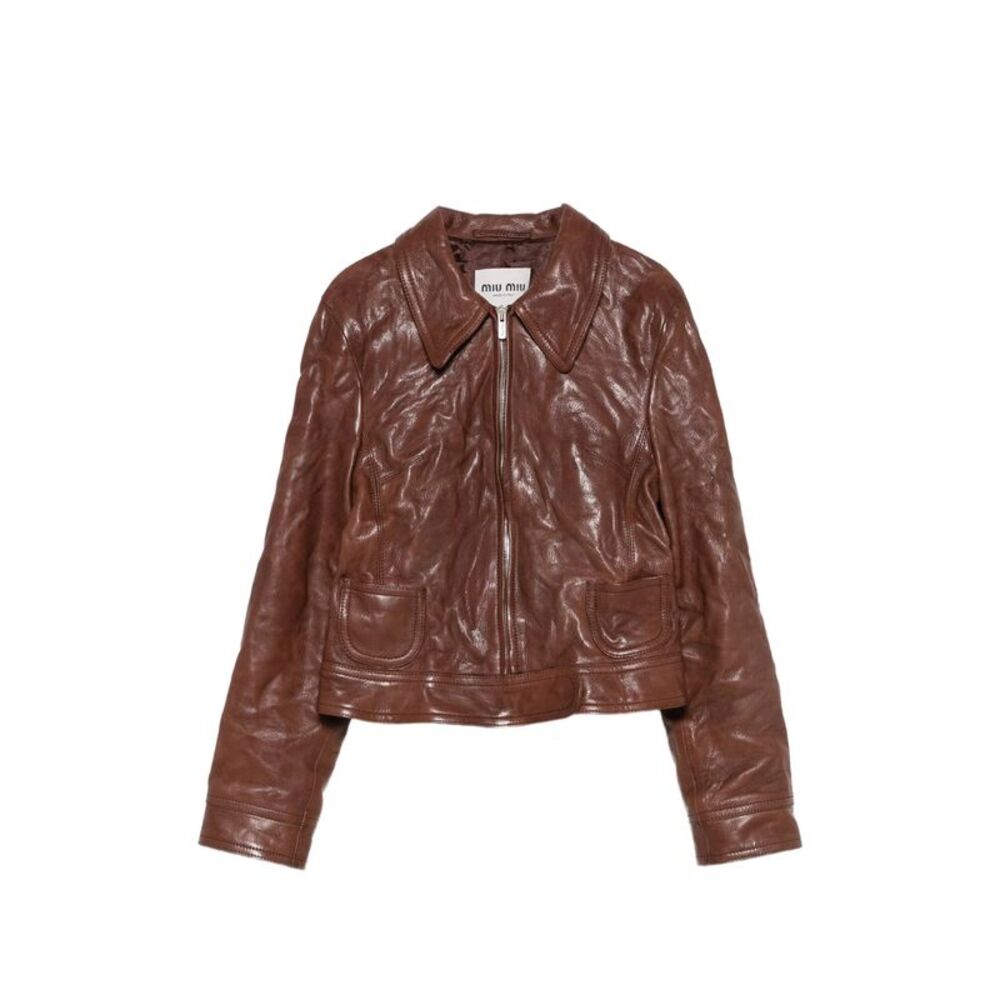 Miu Miu Brown Jackets - Leather Jackets Women